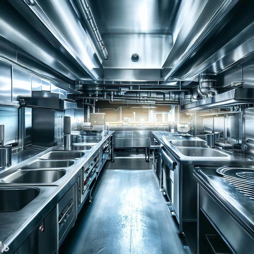 Licensed pest control technician inspecting commercial kitchen for pest activity in Los Angeles restaurant