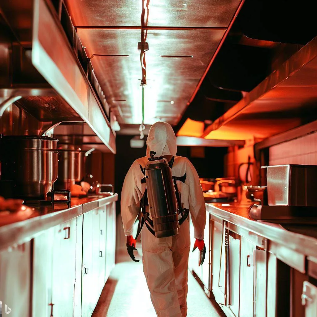 Commercial kitchen back door and exterior area in Los Angeles showing pest entry risk points